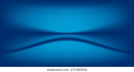 Abstrakt Luxus Farbverlauf Blauer Hintergrund. Glattes Dunkelblau mit schwarzer Vignette Studio Banner.

