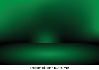 Abstract Luxury gradient Green background. Smooth Dark blue with Black vignette Studio Banner.