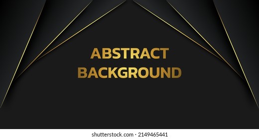 Abstract luxury gray and balck template design with gold glitters template. Overlapping style of artwork classic background. illustration vector. black background overlap grey vector illustrator