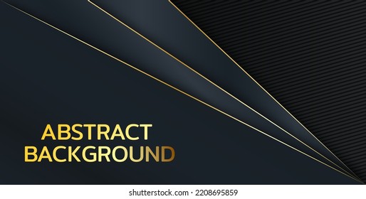Abstract luxury gray and black template design with gold glitters template. Overlapping style of artwork classic background. illustration vector. black background overlap dimension grey vector eps10.