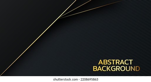 Abstract luxury gray and black template design with gold glitters template. Overlapping style of artwork classic background. illustration vector. black background overlap dimension grey vector eps10.