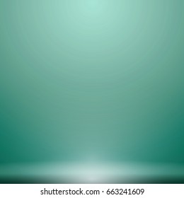 Abstract luxury green gradient with lighting background Studio backdrop, well use as black backdrop, Vector Illustration.