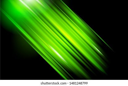Abstract Luxury green light vector design on black background. Glow neon effect decoration backdrop concept for use element modern cover, banner, web, advertising, celebrating event, presentation