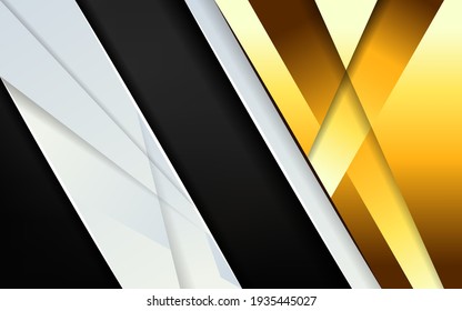 abstract luxury grey and gold shape background banner.