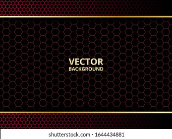 Abstract luxury hexagonal carbon fiber background with lines and highlights on a carbon grid. Hexagonal modern background design.