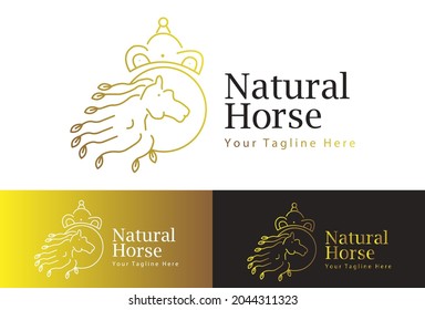 Abstract Luxury Horse Symbol Logo Design. Animal Logo Design Illustration. Stable, Farm, Company, Race Logo Design.