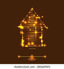 abstract luxury house or hotel. Emblem or logo for your  		
real estate brokerage business, hotel business or other.