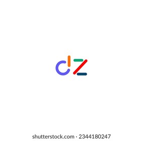 Abstract luxury initial letter DZ, ZD logo.
