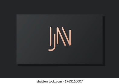 Abstract luxury initial letter JN logo. This logo incorporate with abstract typeface in the creative way.It will be suitable for which company or brand name start those initial.