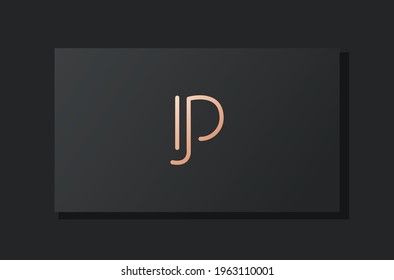 Abstract luxury initial letter JP logo. This logo incorporate with abstract typeface in the creative way.It will be suitable for which company or brand name start those initial.
