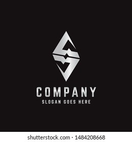 Abstract luxury initial letter S diamond logo design