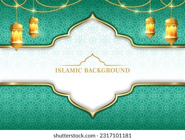 Abstract Luxury Islamic Background with Decorative Ornament Frame. vector illustration