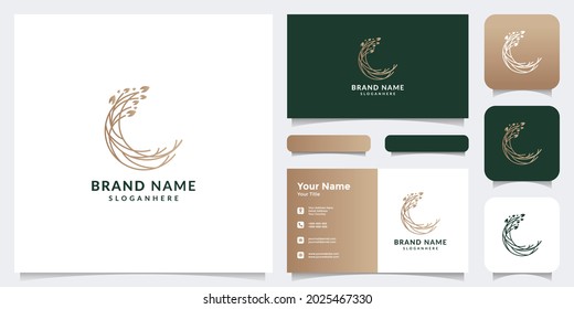 abstract luxury letter C logo with business card. a unique, exclusive, elegant, professional, clean, simple, modern logo. It would be perfect for your company 