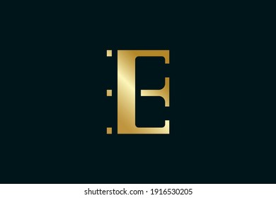 plantilla de logotipo de carta de lujo abstracta E