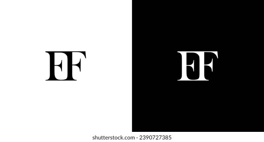 Abstract Luxury letter EF logo design vector template in black and white color