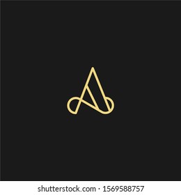 Abstract luxury letter A logo design