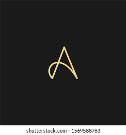 Abstract luxury letter A logo design