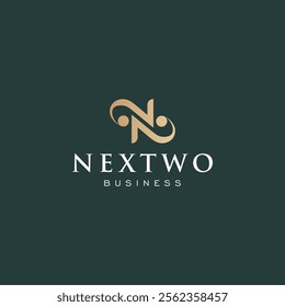 Abstract Luxury Letter N Logo Design Vector Template