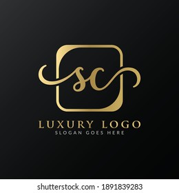 Abstract Luxury Letter SC logo Design vector Template