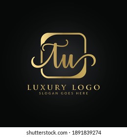 Abstract Luxury Letter TU logo Design vector Template