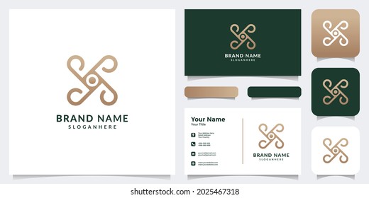 abstract luxury letter X logo with business card. a unique, exclusive, elegant, professional, clean, simple, modern logo. It would be perfect for your company 