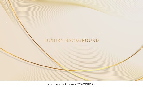 Abstract luxury light brown background with golden lines element