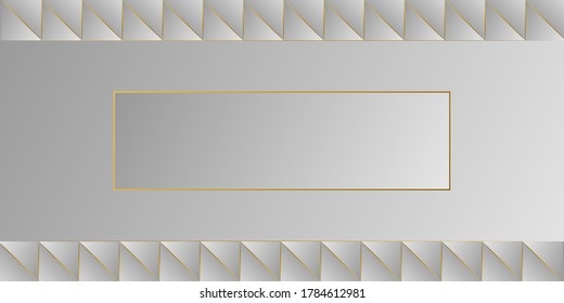 Abstract luxury light with frame gold grey gradient background