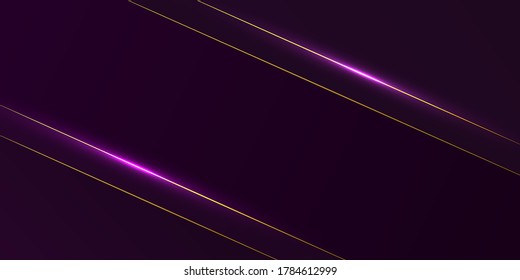 Abstract Luxury Light With Line Gold Purple Background