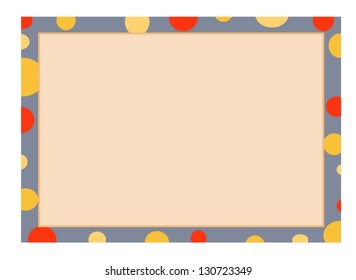 Abstract Luxury Light Orange Background with An Grey Frame Border and Multi Shade Yellow Round Bubble, Copy Space for Text Decorated