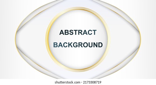 Resumen de diseño de plantillas lujosas y blancas con plancha de brillo dorado en círculo dorado. Fondo de estilo superpuesto. vector de ilustración. el fondo negro se solapa con el ilustrador del vector blanco