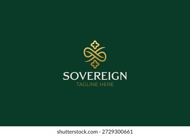 Monograma de logotipo de luxo abstrato de ouro e premium para identidade de marca de negócios soberanos