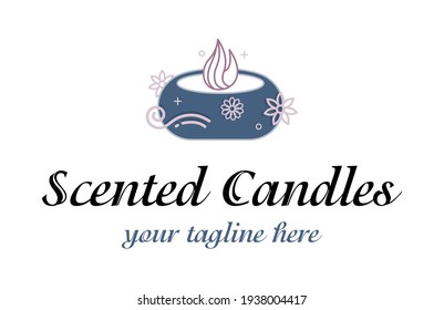 Abstract Luxury Logo For Scented Candles. Aromatherapy Sign. Spa Sign.