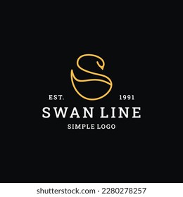 abstract luxury logo swan vector illustration