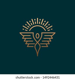 Abstract, luxury logo wing design template Abstract, creative logo design  Color and text can be changed according to your need.