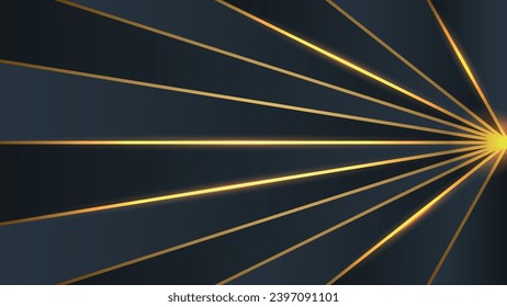 Abstract Luxury low poly background with gold frame panels and lights