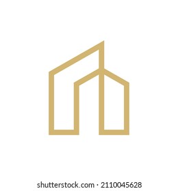 Abstract luxury minimalist house monoline logo template