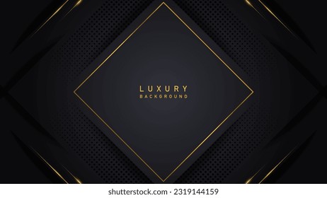 abstract luxury modern black background with gold frame. luxury elegant theme design vector illustration EPS10