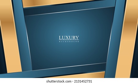 Abstract luxury modern dark blue and  gold background