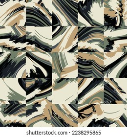 Abstract luxury modern marble pattern on black background. seamless abstract swirl textured stripes. geometric shapes. brown tones. art design, scarf, marble, fabric, clothing, dress, digital printing