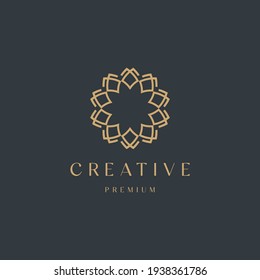 Abstract luxury ornament with line style. Flower concept template vector illustration