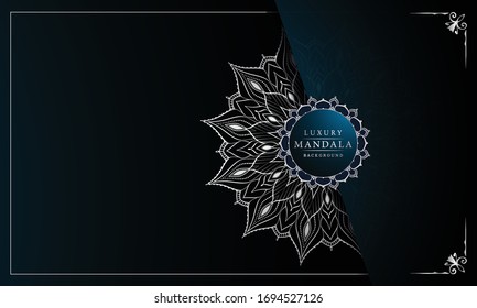 Abstract luxury ornamental mandala design background  with silver 
arabesque pattern arabic islamic east style.