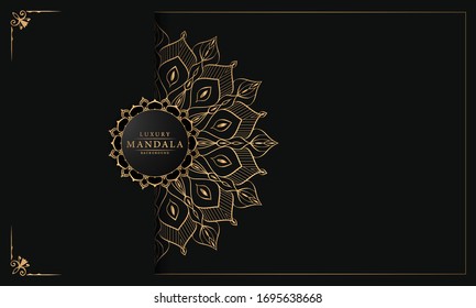 
Abstract luxury ornamental mandala design background  with golden 
arabesque pattern arabic islamic east style.