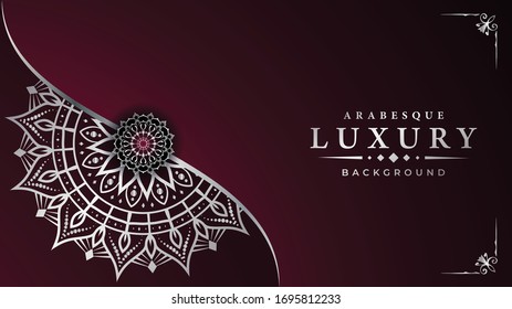 Abstract luxury ornamental mandala design with  arabesque pattern arabic islamic east style.
