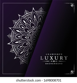 Abstract luxury ornamental mandala design background  with
arabesque pattern arabic islamic east style.