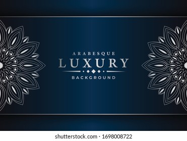Abstract luxury ornamental mandala design background  with
arabesque pattern arabic islamic east style.