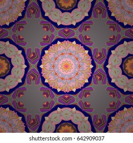 Abstract luxury ornate bright texture. Decoration cover invitation for holiday. Colored mandala. Brilliant ornament background for designs. Vector pattern.