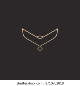 Abstract luxury owl logo design template