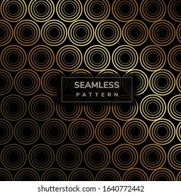 Abstract luxury pattern background of circle line gold texture. Vector illustration