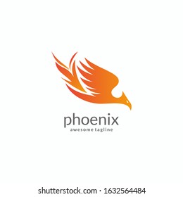 Abstract luxury phoenix logo design vector