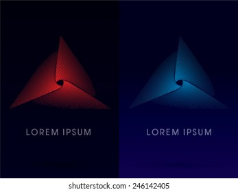 Abstract luxury pyramid , Triangle, designed using red and blue line, logo, symbol, icon, graphic, vector.
